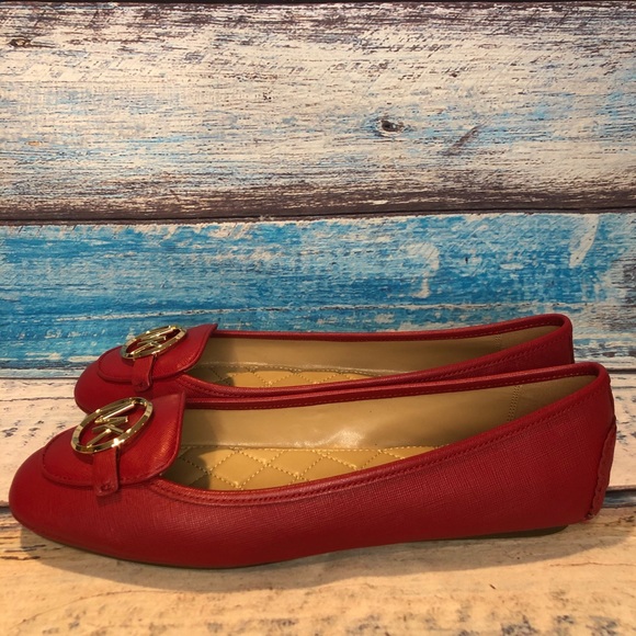 Michael Kors Shoes - NWT Michael Kors Lillie Moc Red LTHR Ballet Flats